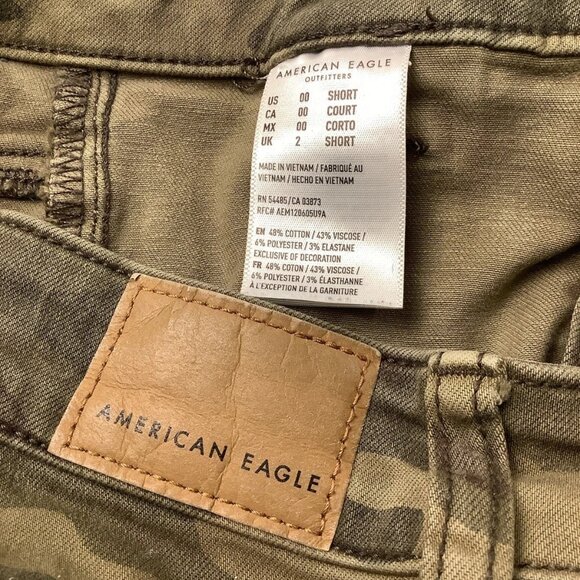 American Eagle Jegging Camouflage High-Rise Stretch Denim Womens Size 00 Short - Picture 8 of 9